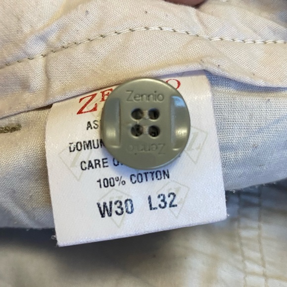 Zerrio Mens 30x32 Cream/Grey Woven Chino Pant - Picture 2 of 4